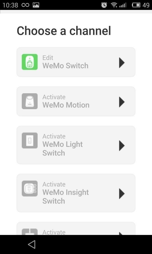 Belkin Wemo Switch aktivace IFTTT 4
