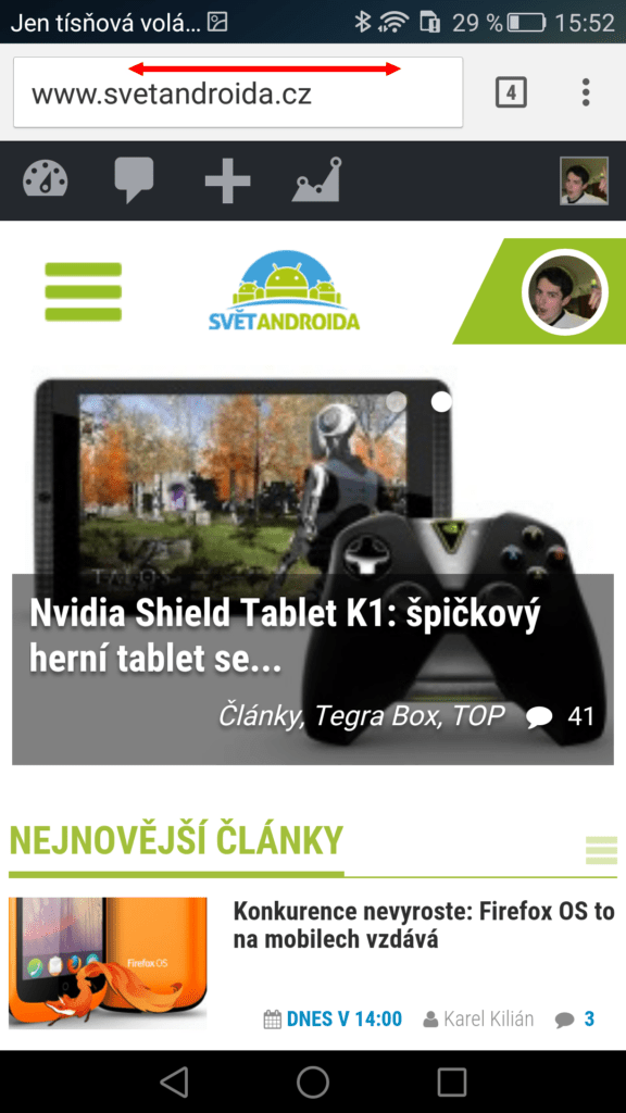 Google Chrome přesun mezi kartami 2