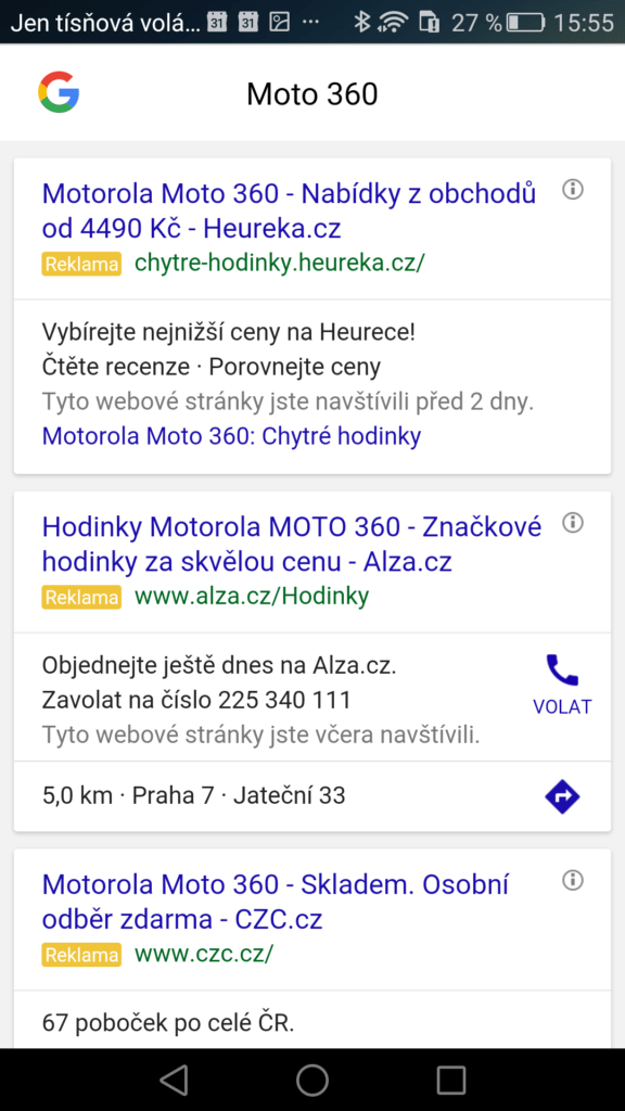 Google Chrome vyhledávání 3