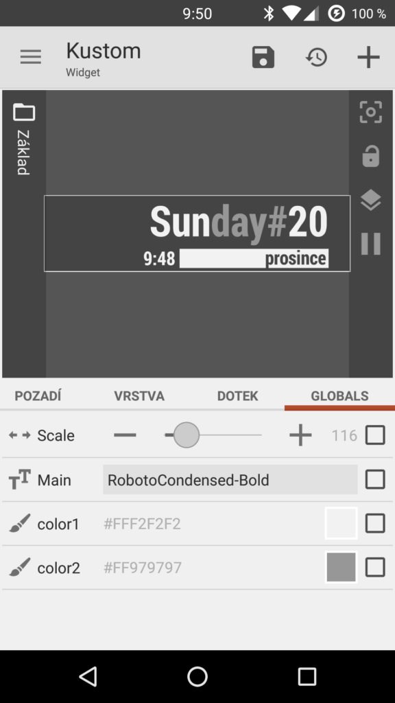 KWGT tvorba vlastních widgetů 6
