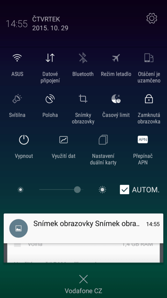 Lenovo Vibe P1m přepínače