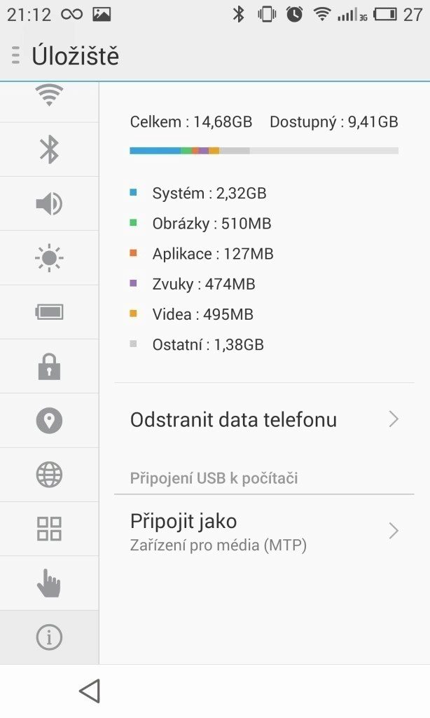 Meizu MX4 vnitřní úložiště