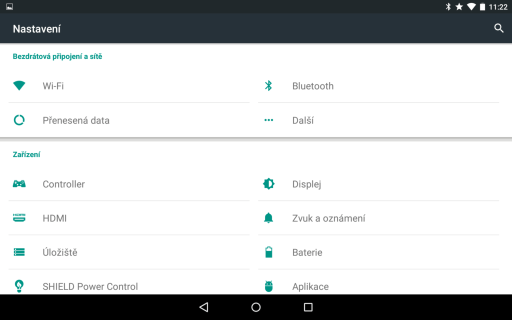 Nvidia Shield Tablet K1 nastavení