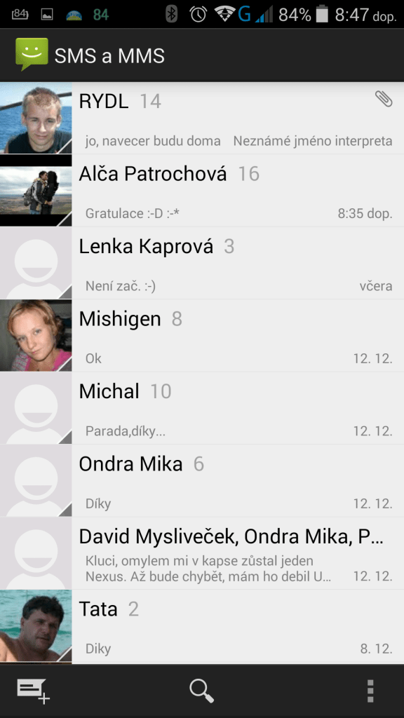 Prestigio Grace prostředí systému Android 4.4.2 1
