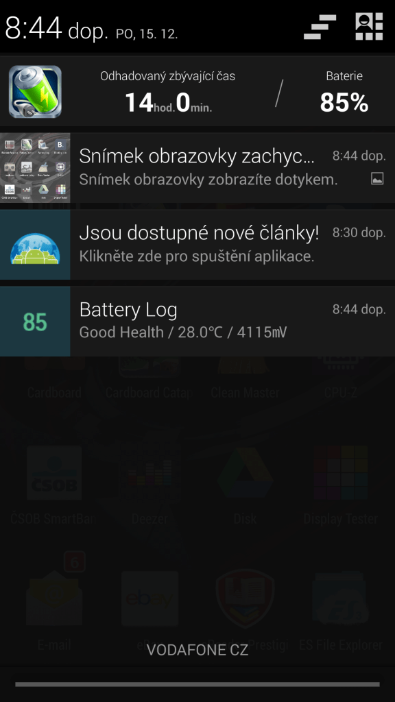 Prestigio Grace prostředí systému Android 4.4.2 5