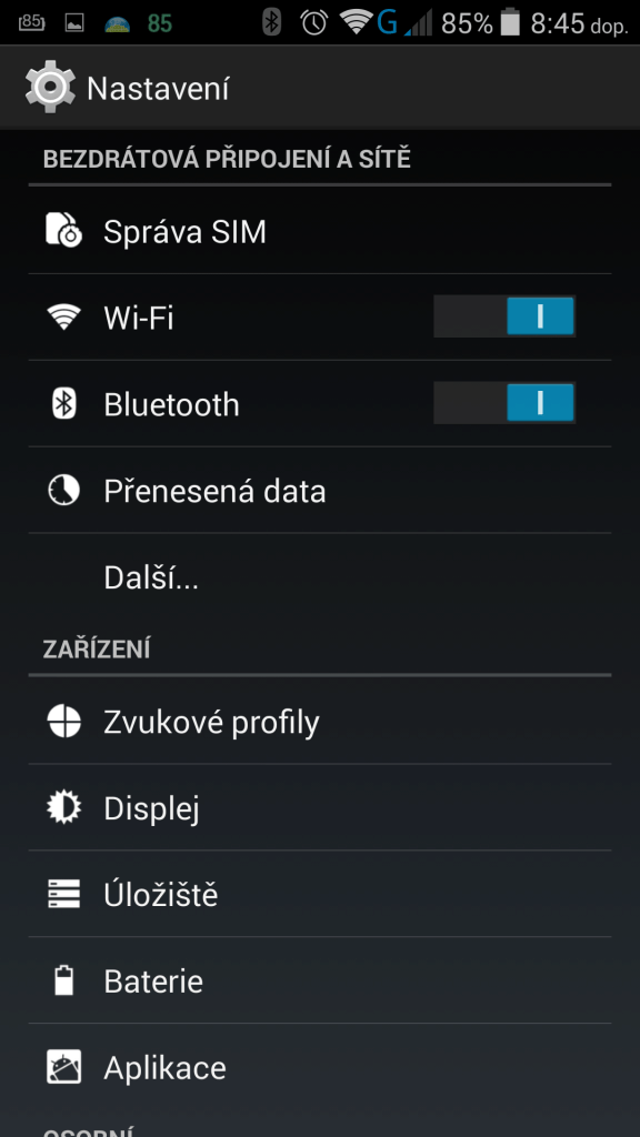 Prestigio Grace prostředí systému Android 4.4.2 7