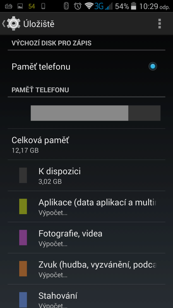 Prestigio Grace vnitřní úložiště