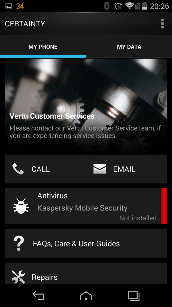 Vertu Aster Certainty 3