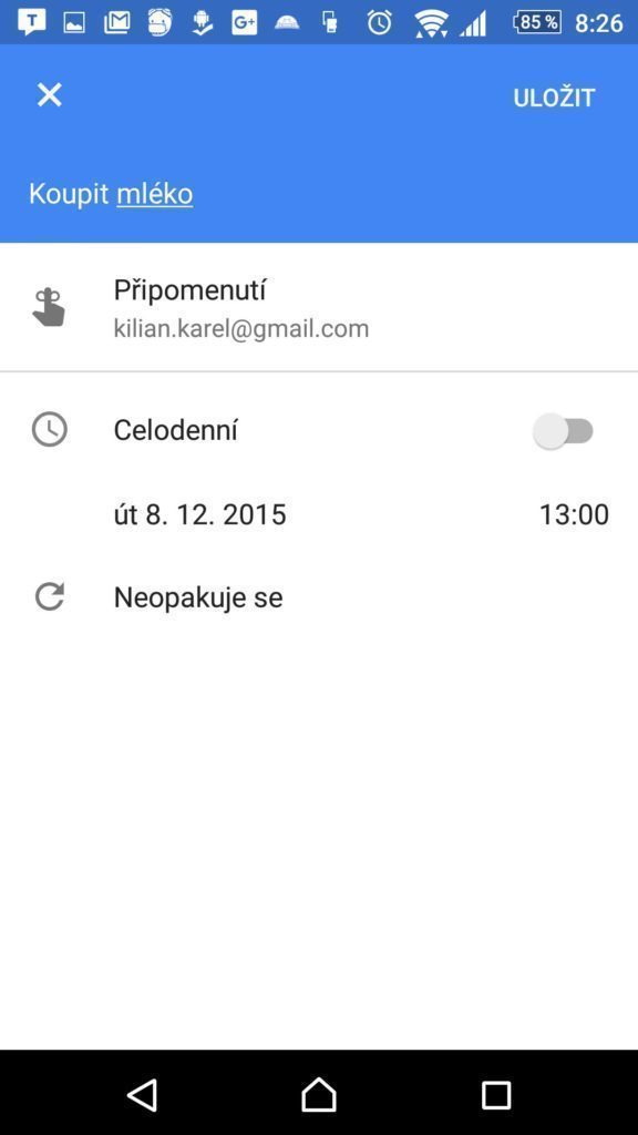 Události vázaná na den a čas