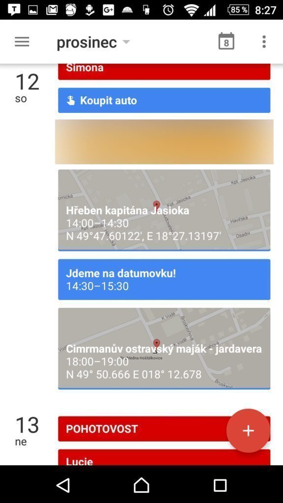Zobrazení v režimu Plán