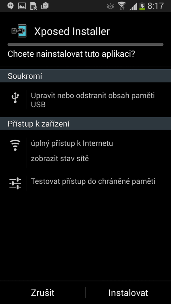 Instalace aplikace Xposed Installer