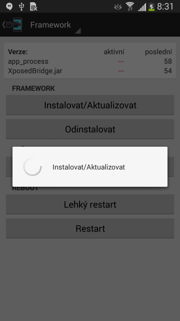Xposed Framework: instalace
