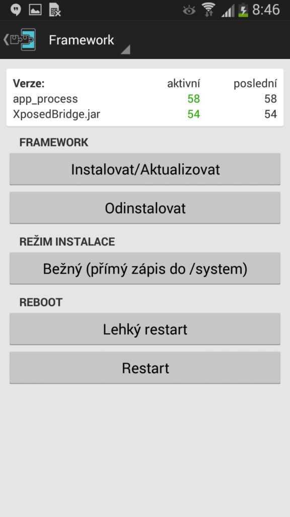 Po úspěšné instalaci