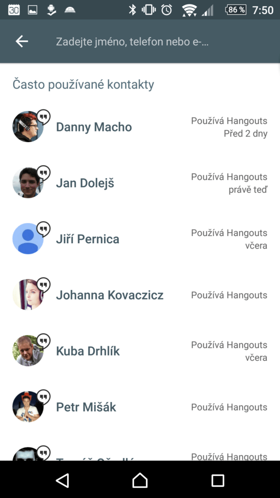 Redesignovaný seznam uživatelů