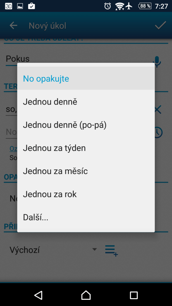 Seznam úkolů