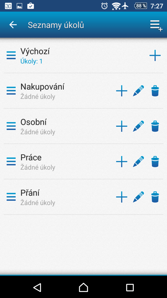 Seznam úkolů