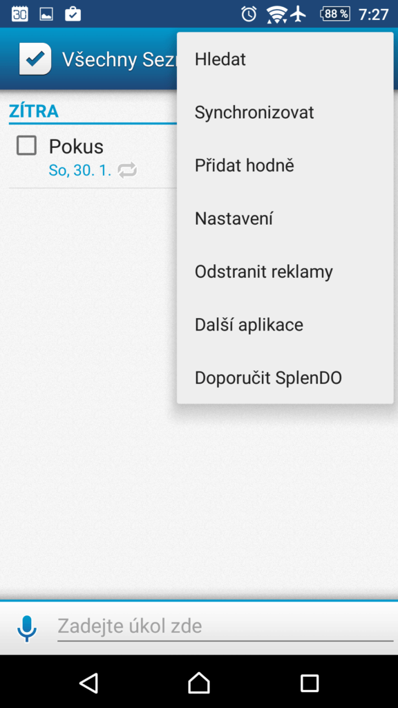 Seznam úkolů