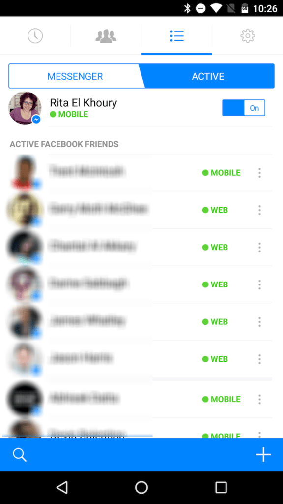 Facebook Messenger starý vzhled 1