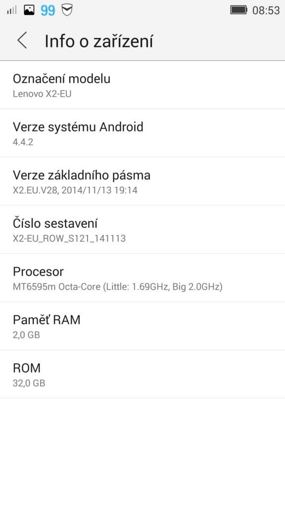 Lenovo Vibe X2 systém Android 4.4.2 1