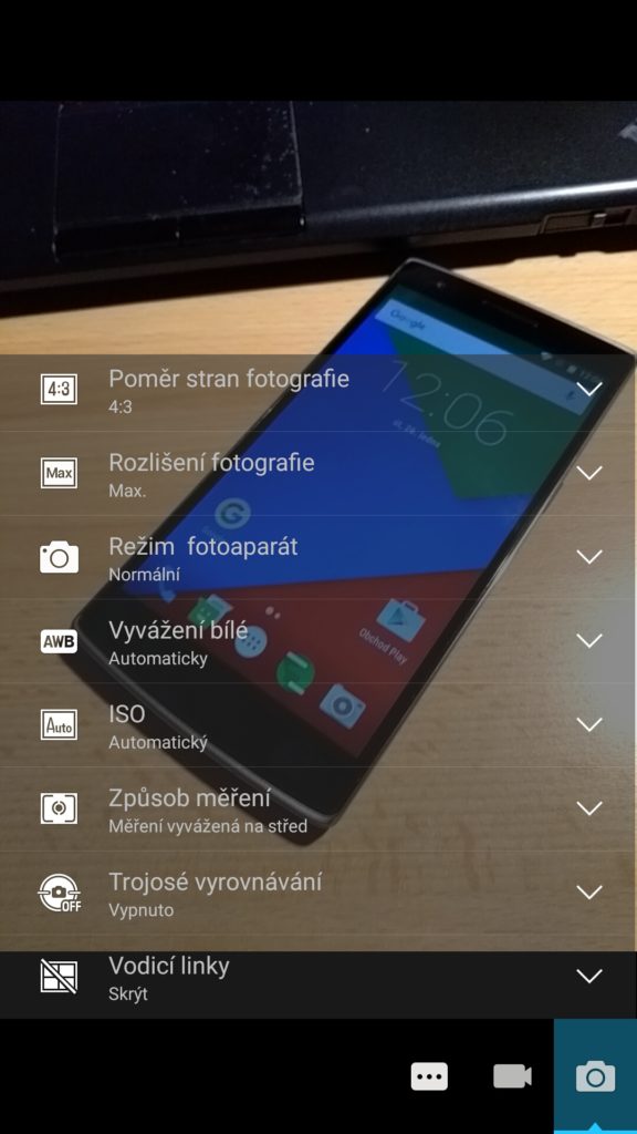 Lenovo Vibe X3 nastavenífotoaparátu 1