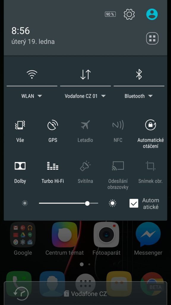 Lenovo Vibe X3 přepínače