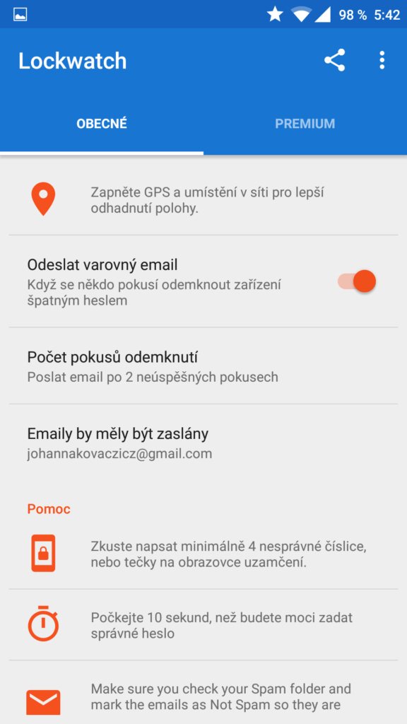 lockwatch android aplikace zabezpeční 2