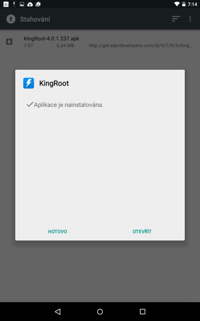 Instalace aplikace KingRoot