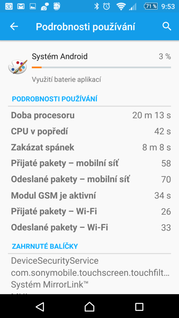 Statistiky baterie