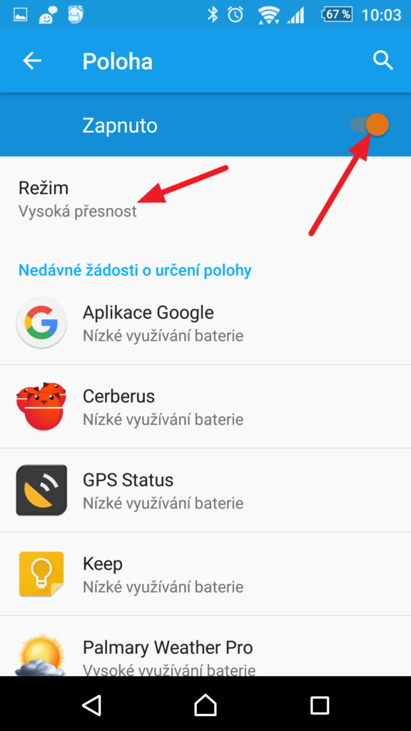 Možnosti nastavení lokalizace