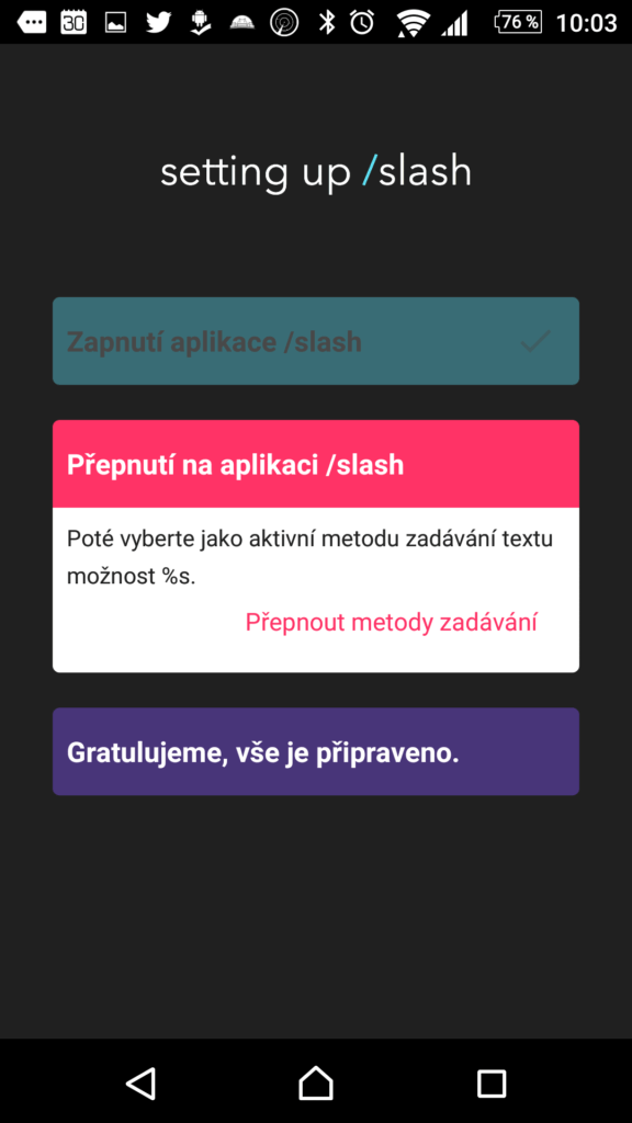 Nastavení klávesnice