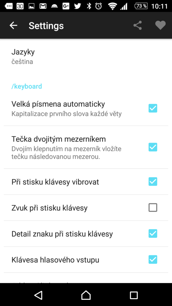 Nastavení
