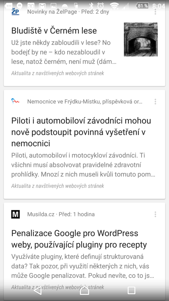Chytré karty Google