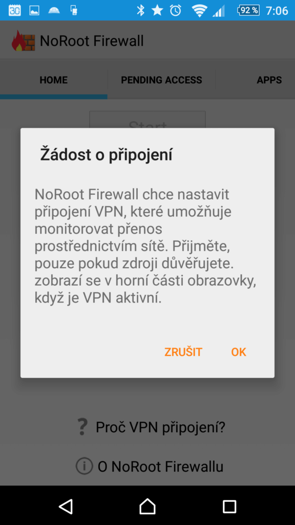 Žádost o připojení