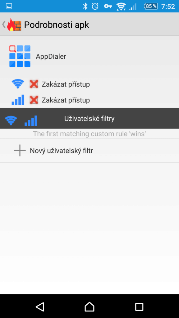 Podrobné nastavení