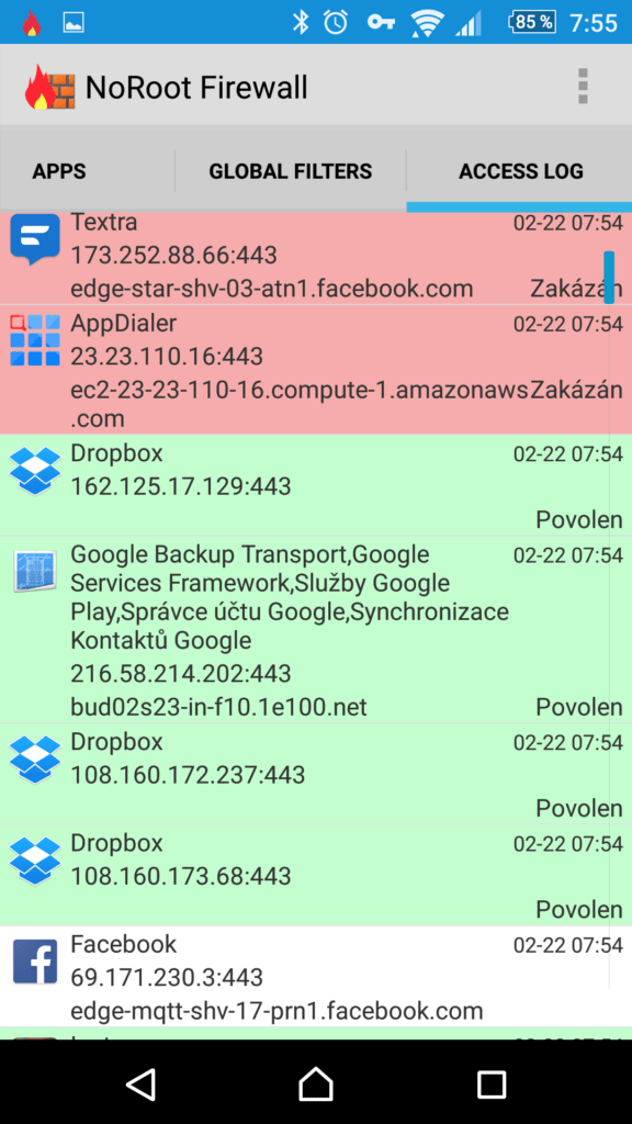 Záznam o činnosti firewallu