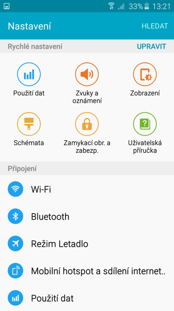 Samsung Galaxy A5 2016 nastavení