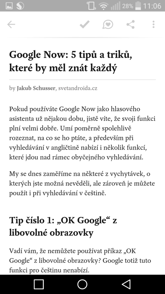 Pocket čtení offline