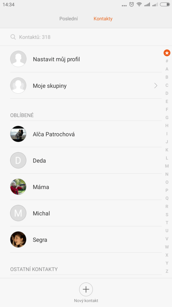 Xiaomi MI Note T9 dialer a kontakty 3