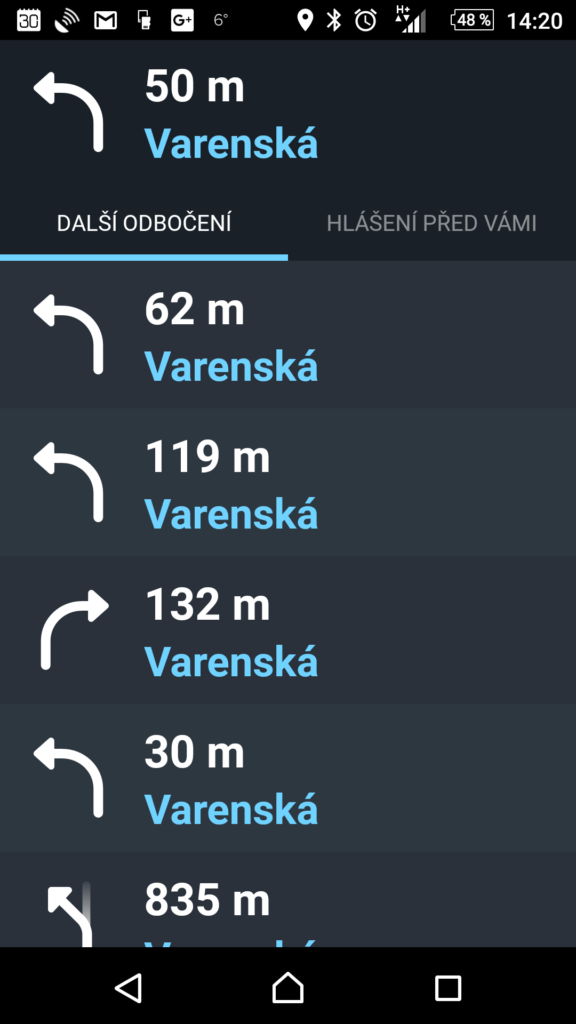 Itinerář cesty
