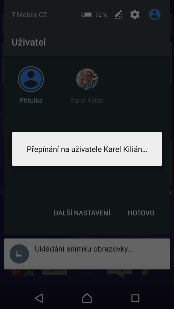Přepnutí uživatele