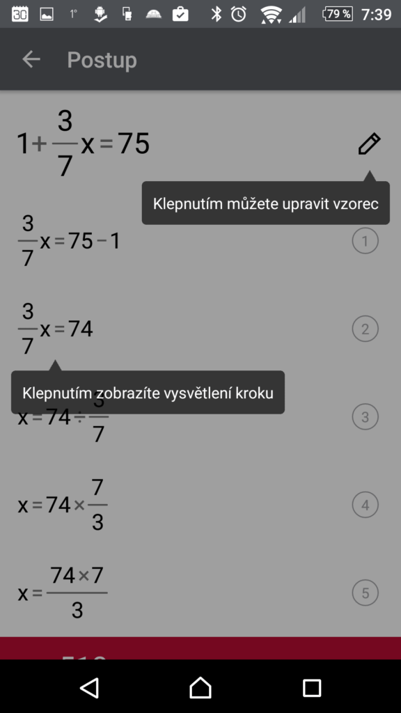 Postup řešení