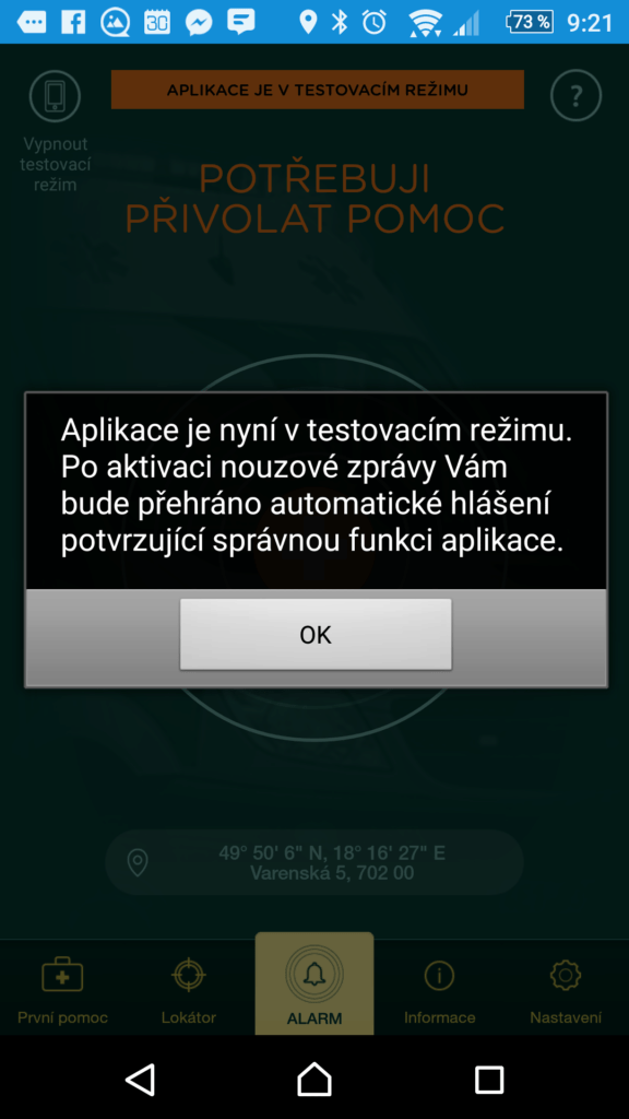 Testovací režim