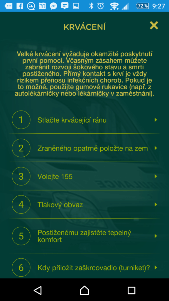 První pomoc při krvácení