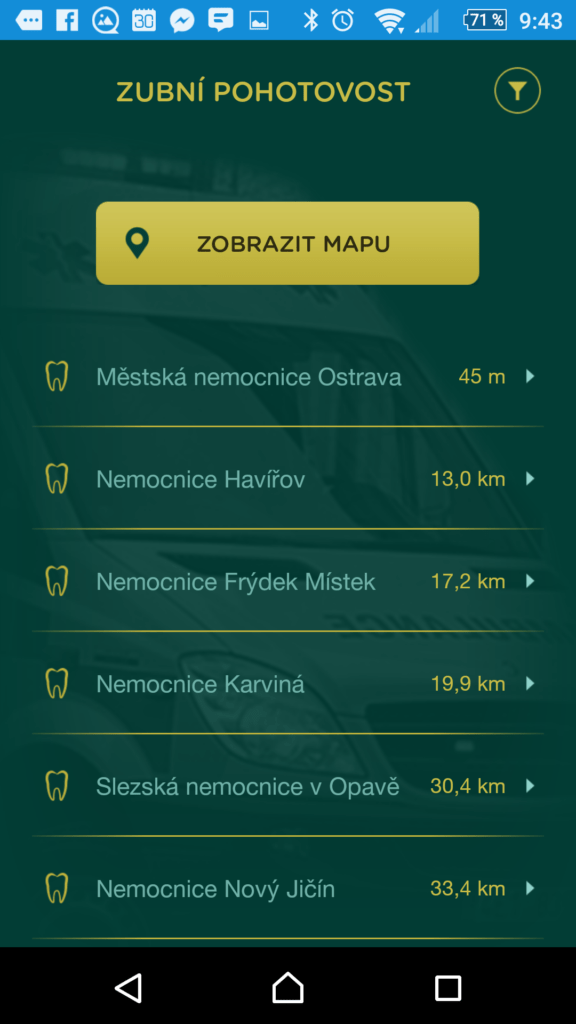 Nejbližší zubní pohotovosti