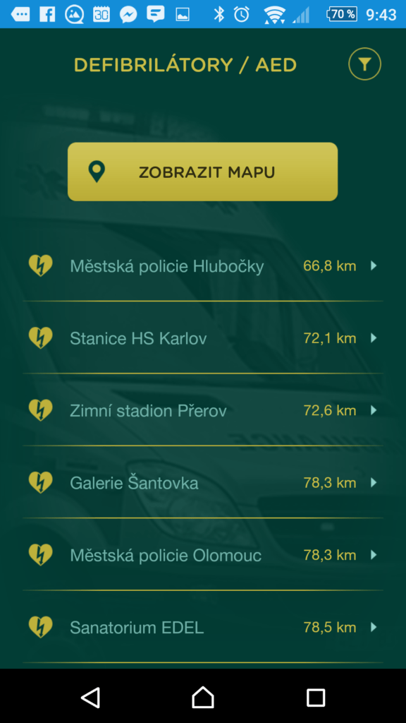 Nejbližší defibrilátory