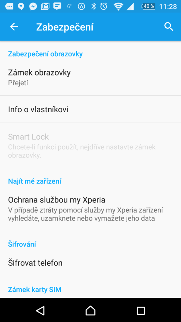 Nastavení informací na odemykací obrazovku