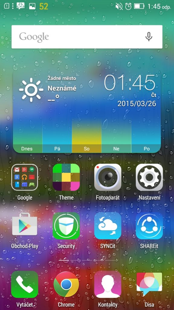 Lenovo P70 domácí obrazovka