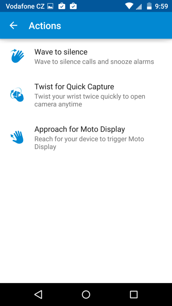 Motorola Moto X 2014 ovládání gesty 2