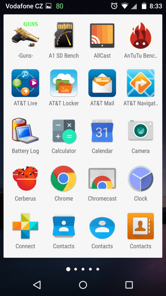 Motorola Moto X 2014 prostředí systému Android 5 3