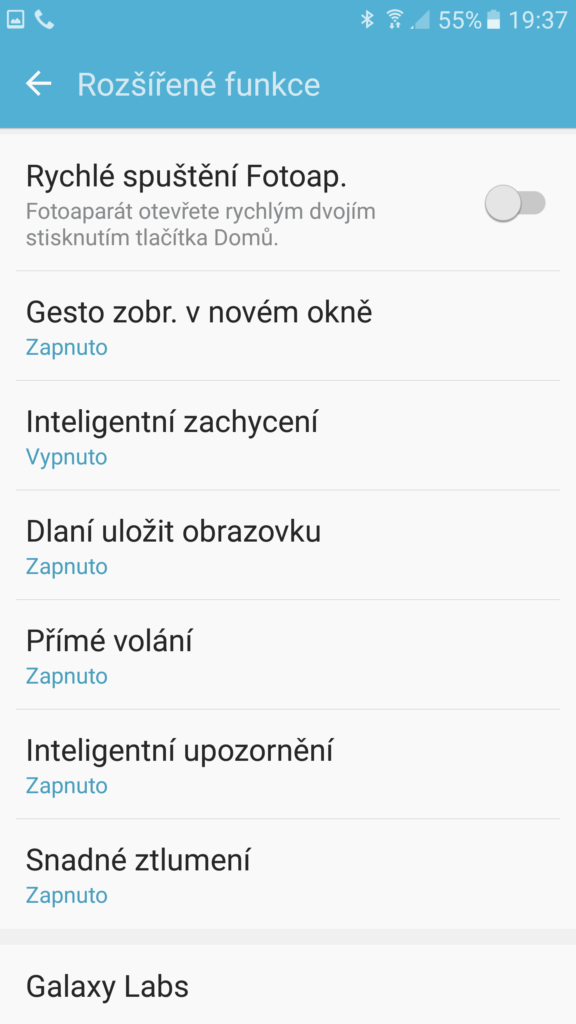 Samsung Galaxy S7 rozšířené funkce 2